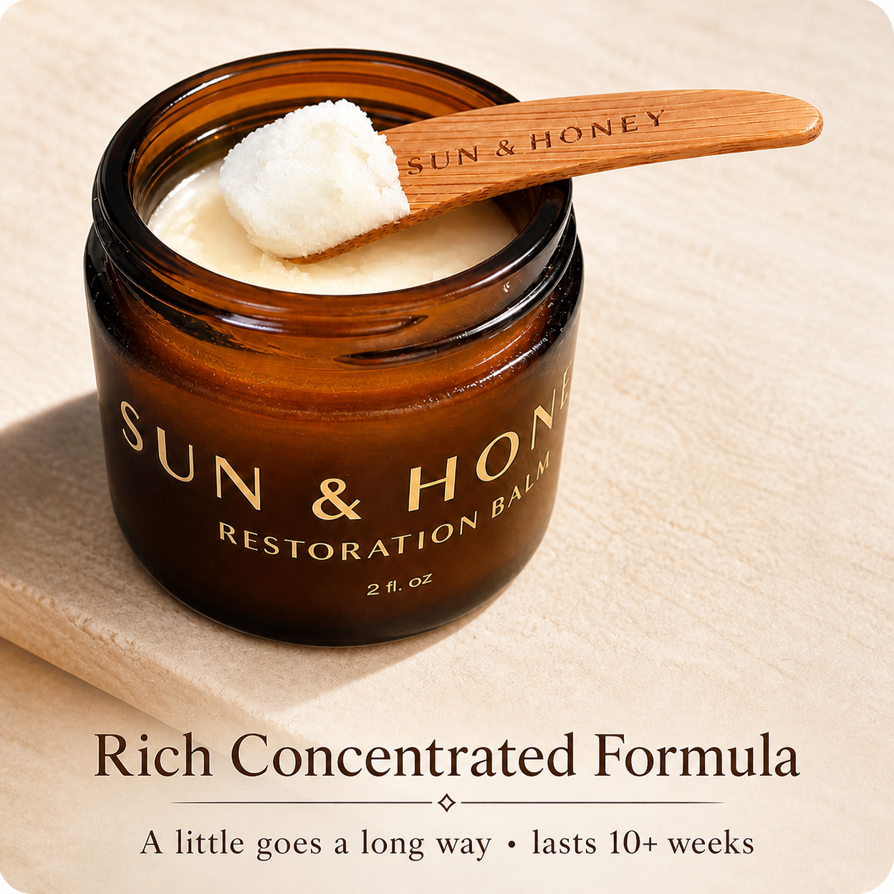 jar showing rich texture of Sun and Honey Tallow Balm