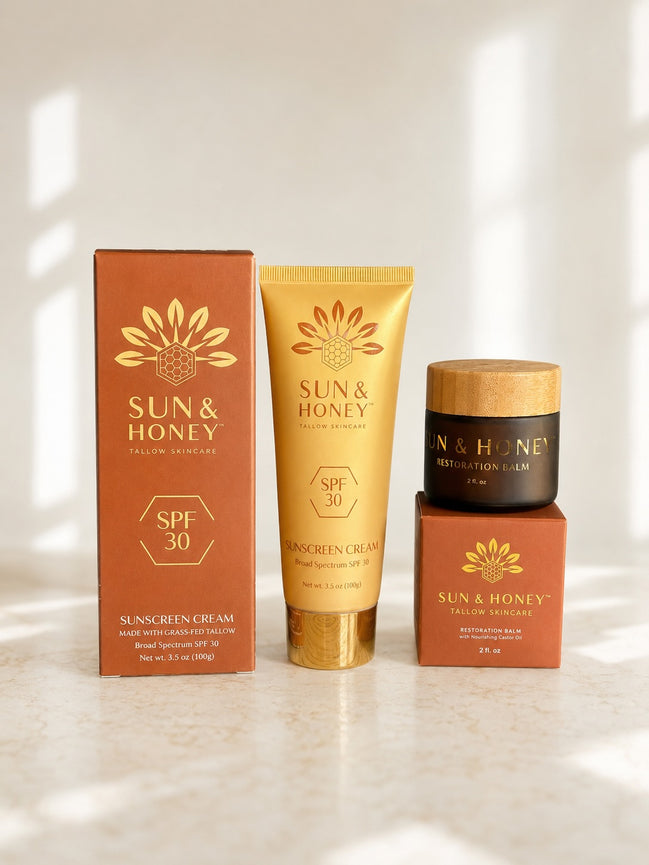 Tallow Skincare Duo – Restoration Balm + Mineral SPF 30