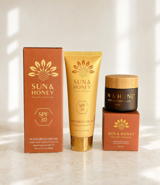 Tallow Skincare Duo – Restoration Balm + Mineral SPF 30